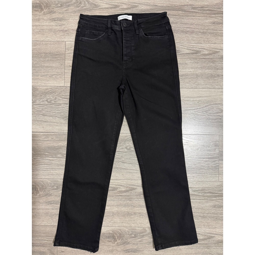 Flying Monkey Womens Jeans Size 29 29x27 High Rise Straight Leg Black Minimalist